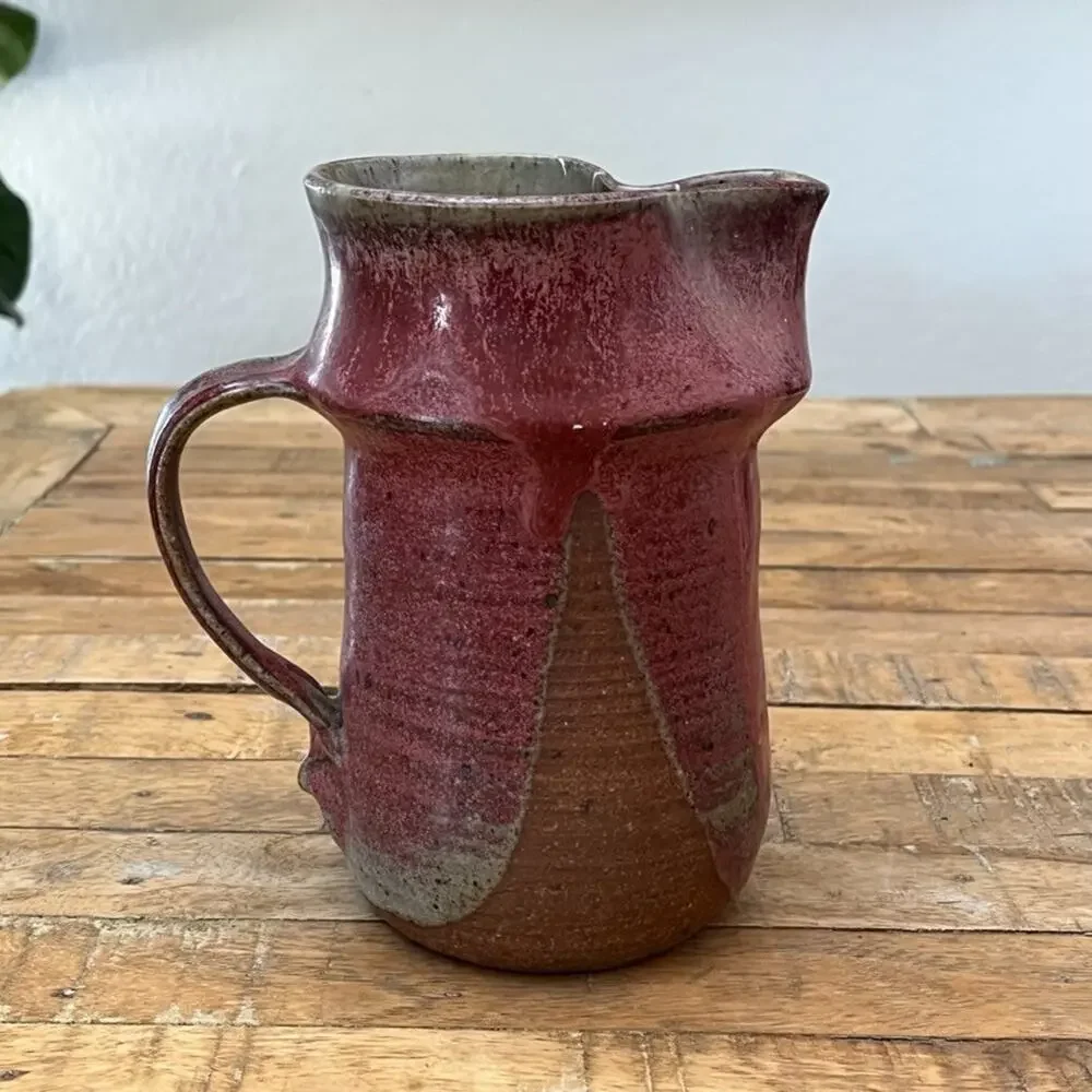 Studio Art Pottery Stoneware Pitcher 7.5